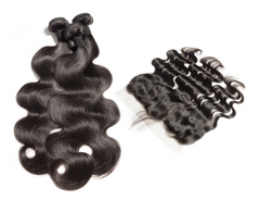 LUXURY 3 BODY WAVE BUNDLES WITH lACE FRONTAL - vickyboateng